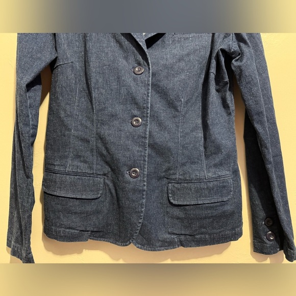 Eddie Bauer Women's Denim Indigo Blazer 90s Y2K Single Breasted Pockets Medium - Picture 10 of 14